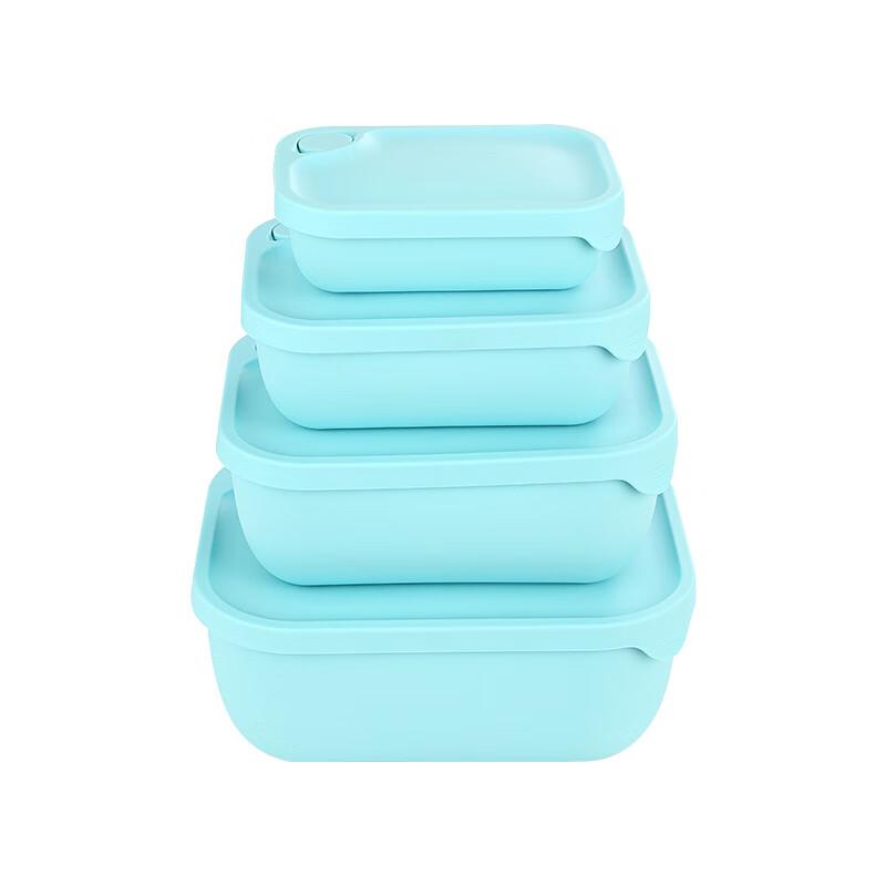ZISIZ Silicone Food Storage Lunch Box Set