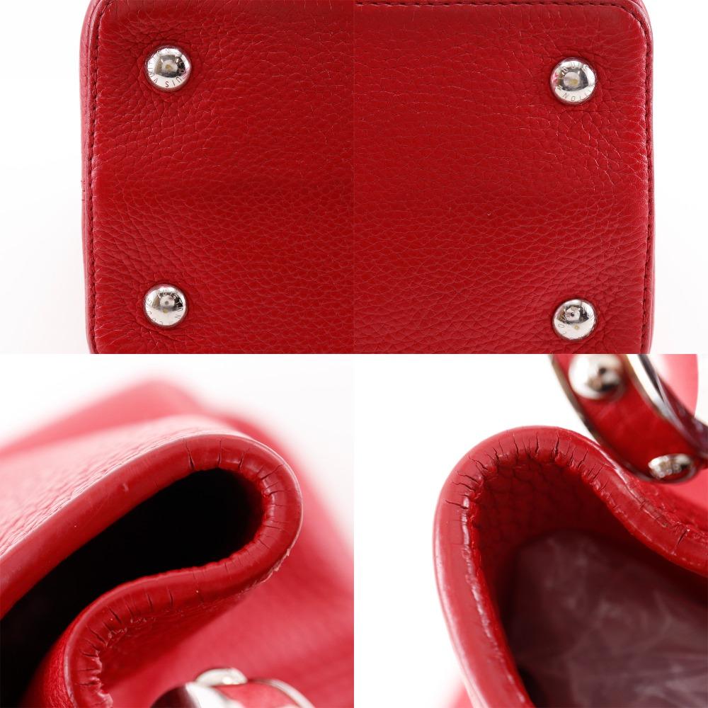Louis Vuitton CAPCSINE MM Handbag M94412 Parnasea Red/Taurillon Clemence Leather Women Used