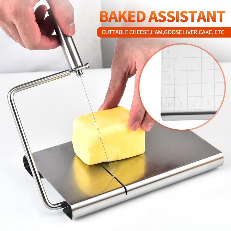 Cheese Tool Stainless Steel with Graduated Multifunctional Cheese Slicer Sausage Ham Slicing Butter Knife Cheese Cutter