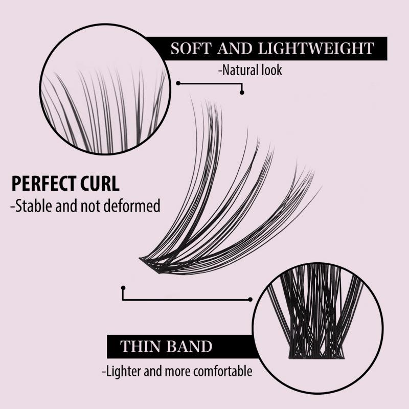 30D-100D Dense Mixed Pack Eyelash Book: D-Curl Segmented Lashes, 8-16mm, Large Capacity