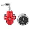 Universal Aluminum Adjustable FPR Fuel Pressure Regulator with Gauge for Car Auto Red