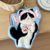 Cartoon Coral Velvet Hand Towel For Kitchen Kawaii Cat Hand Wipe Cleaning Cloth Bathroom Hanging Towel Absorbent Clean Rag