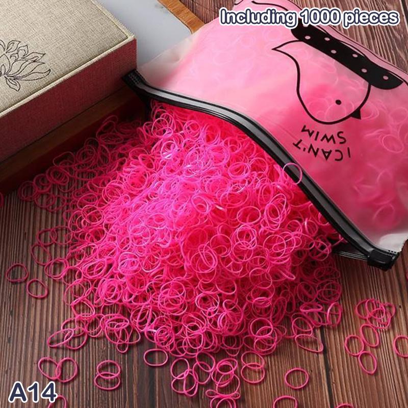 1000 Pieces Candy Color Children'S Hair Rubber Bands Kids Disposable Color Hair Band For Baby Girls No Hair Damage Headwear