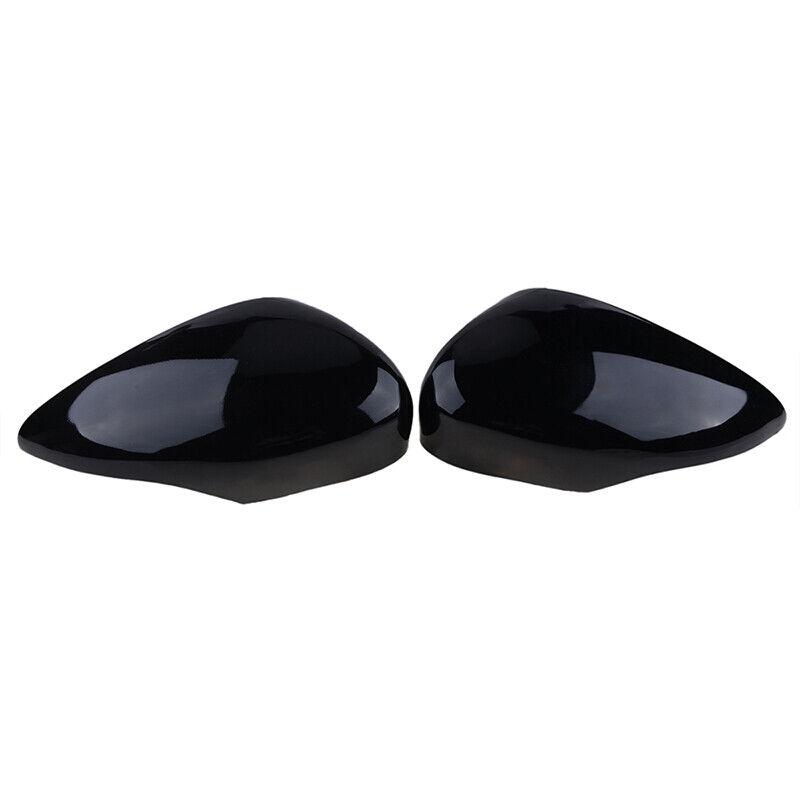 Pair Car Rearview Mirror Cover Cap Carbon Fiber / Black For Ford Fiesta MK7 2008 2009 2010 2011 2012 2013 2014 2015 2016 2017
