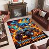 Truck Theme Crystal Velvet Rug Personalized Custom Name Text Soft Floor Mat Home Decor