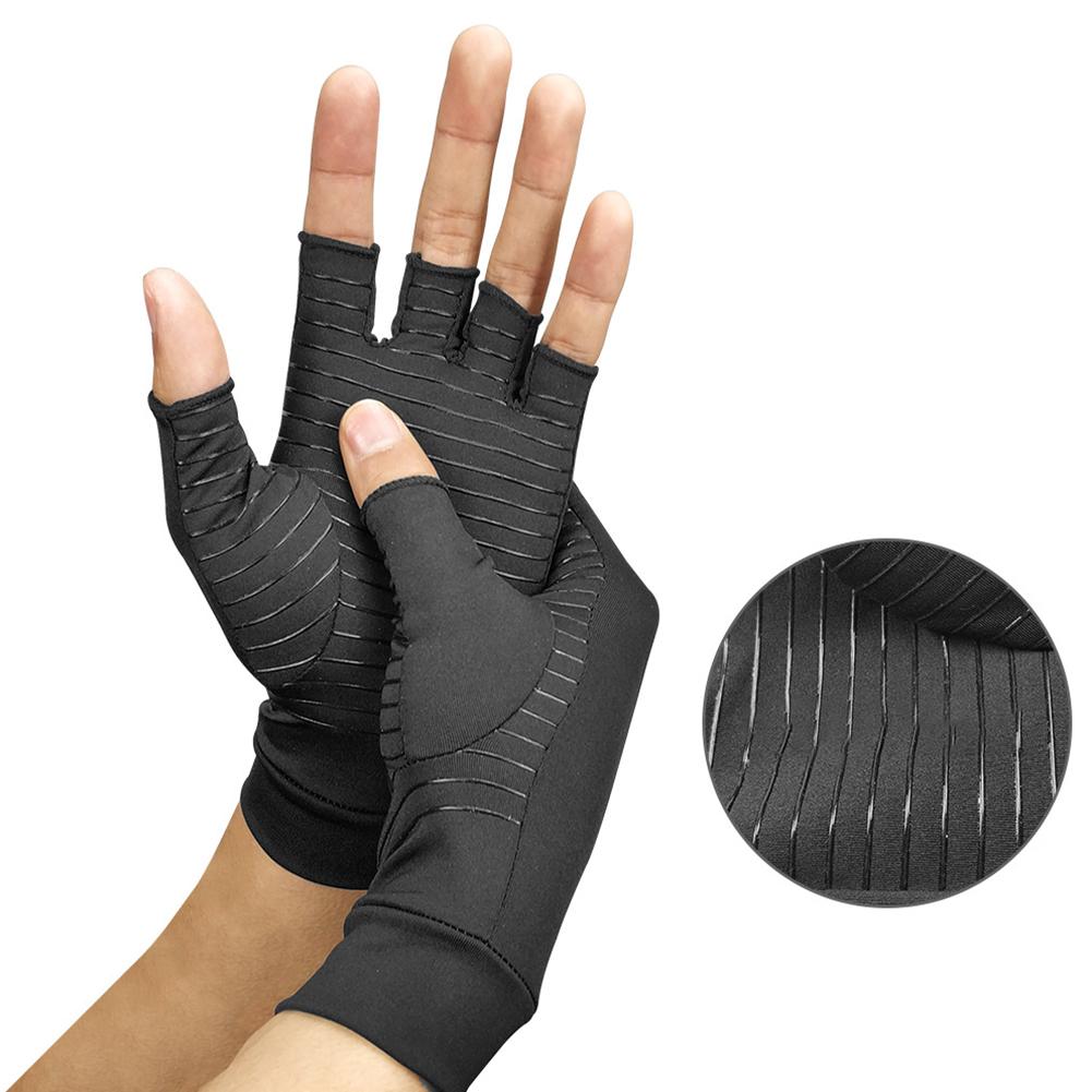 Copper Fiber Arthritis Compression Breathable Half-finger Gloves for Rheumatoid Arthritis