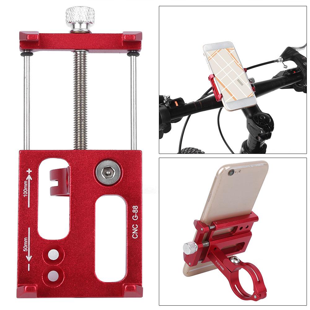 G88 Mountain Bike Cellphone Bracket Motorcycle Navigation Stand with Flashlight SupportRed