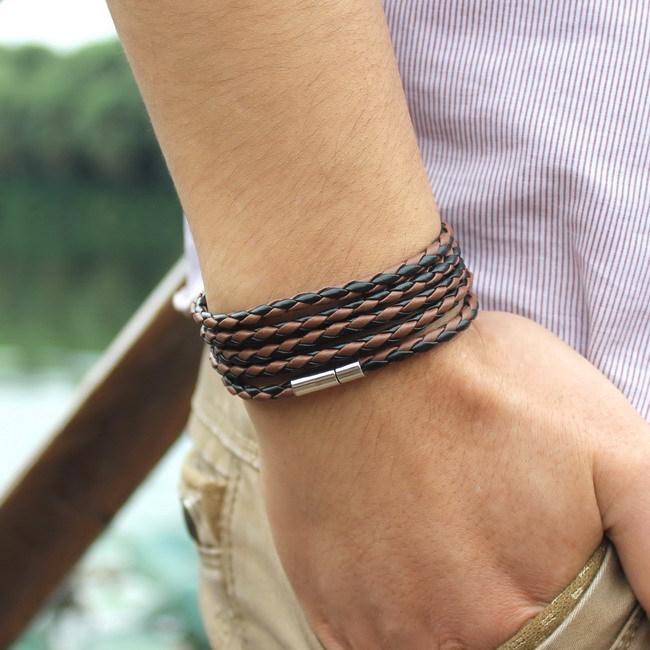 Unisex Handmade Multi-layer Leather Cord Bracelet - Japanese Korean Style Wristband Jewelry