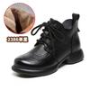 Womens Autumn Winter Vintage Cotton Boots Genuine Leather Soft Sole Anti Slip Short Boots Warm Comfortable Cotton Shoes Women