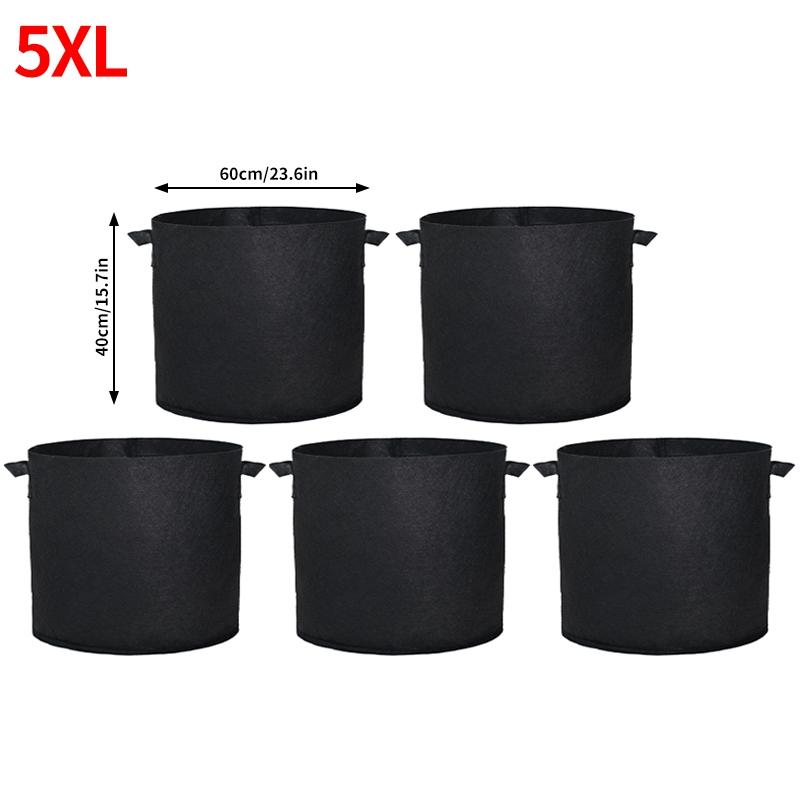 5PCS Vegetable Grow Bags Felt Planting Bag Potato Tomato Seeding Pots Flower Planting Nursery Pots Accessories