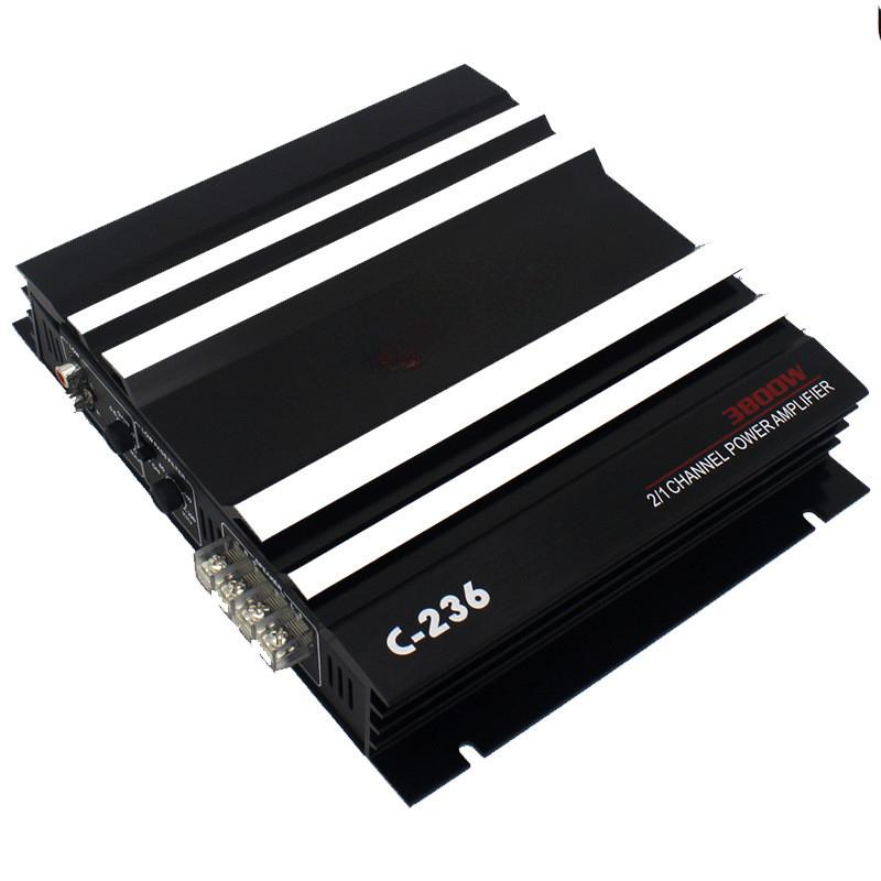 3800W High Power Car Amplifier 12V Portable Bass Speaker 2 Channel Aluminum Alloy Car Audio System 20* 20*5cm