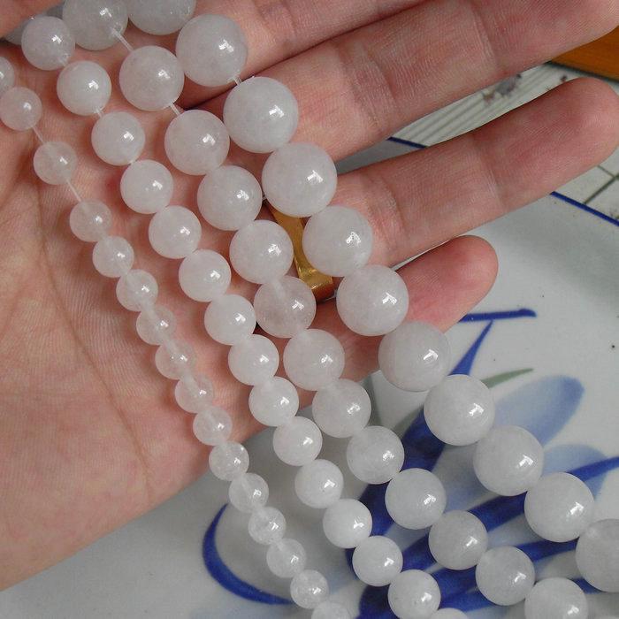 Natural White Jade Round Beads, Mixed Sizes (2-14mm) - Loose Strands for DIY Jewelry Accessories 4mm strand
