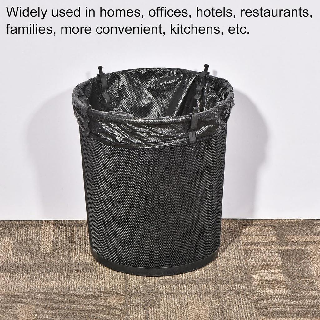 MECCANIXITY Garbage Bin Clip, Kitchen Trash Can Bag Clips Waste Basket Garbage Bin Clamp Bag Clip Black, Pack of 18