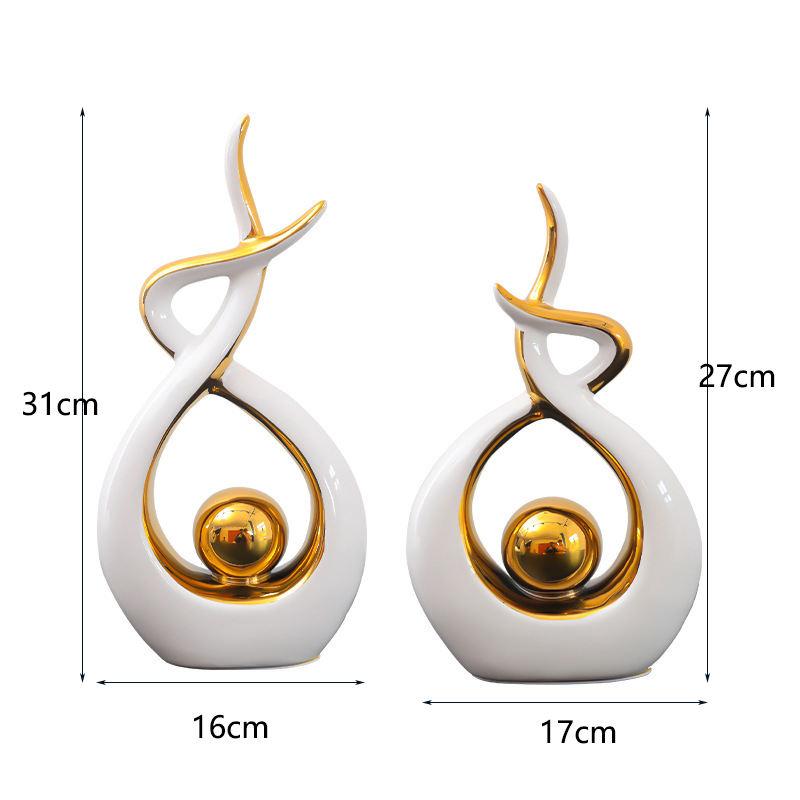 Ceramic Vase Statue Home Decor Modern Art White Pottery Crafts Ornaments Living Room Furniture Home Accessories Decoration Gifts
