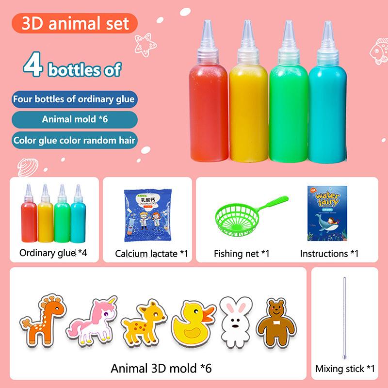 

1 набор для самостоятельного создания водных животных, набор для создания детских водных кукол с формами 6/12, игрушки из водного геля для мальчиков и девочек, подарок