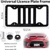 Silicone License Plate Frame, Black American Flag License Plate Frame, Rubber Licence Plate Frame Holder, 3D Stars And Stripes USA Flag Front Rear