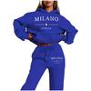 MILANO Plus Size Trendy Fleece Sweatshirt Set with Letter Print for Women