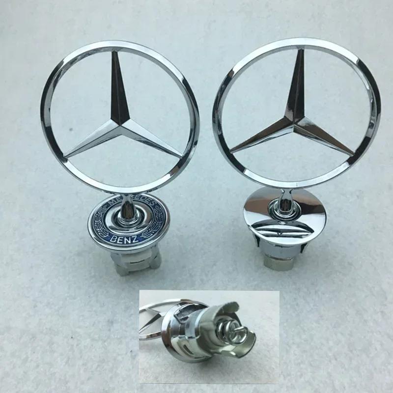XFNVJ1 2025 Hot For Mercedes Benz Car Star Hood Badge Front Chrome Logo Hood Marking Mercedes Benz C E S-Class W204 W205 W212 W213 W211