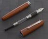 Gullor Natural Wood Fountain Medium Ink Screw Silver Clip Pen, Nib, Converter, Cap,