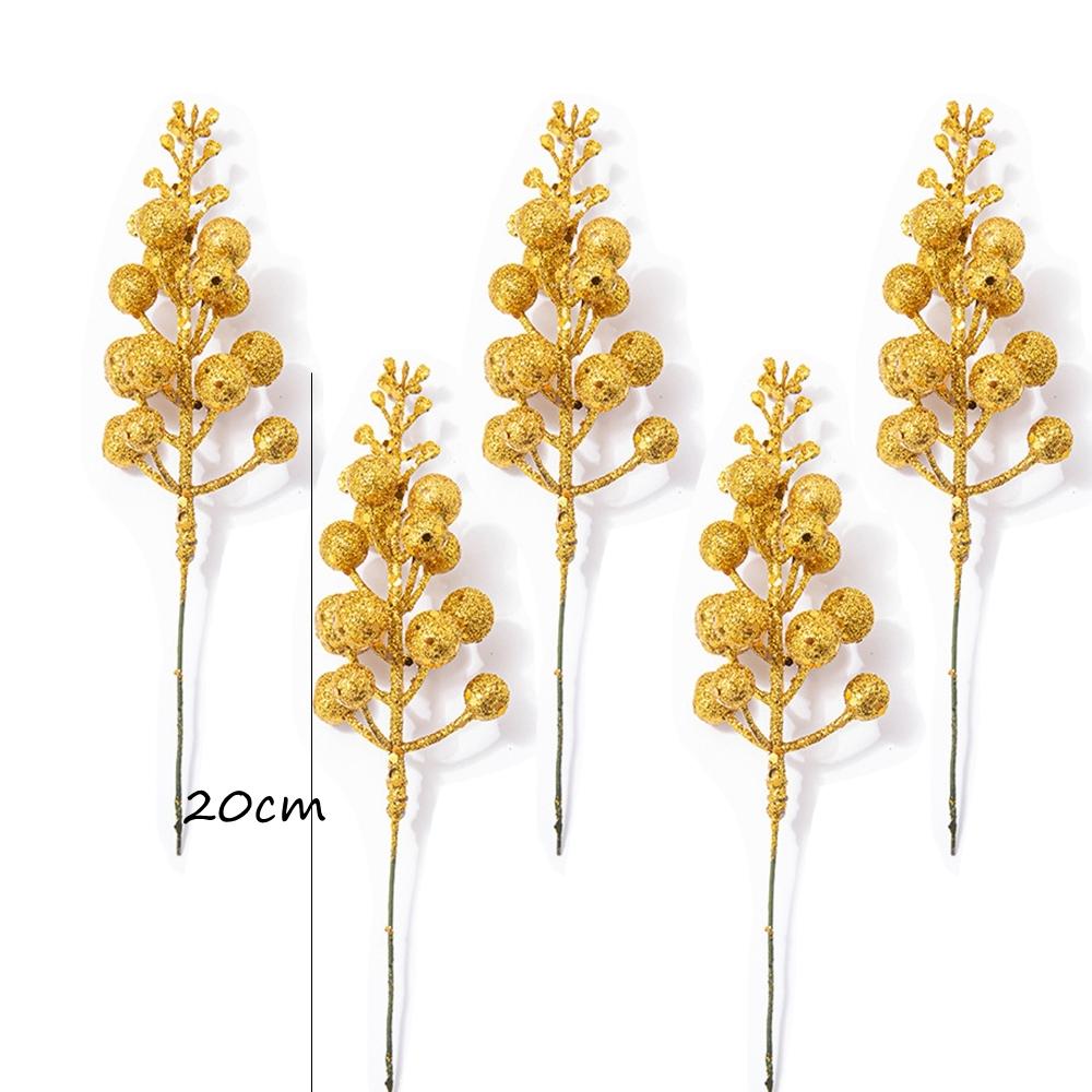 1 Pack Weihnachten Gold Weiß Schaumbeeren Künstliche Rattan Kugel Kiefernzweige Weihnachts Tür-/Baumhänge Dekorationen Weihnachtsgeschenke