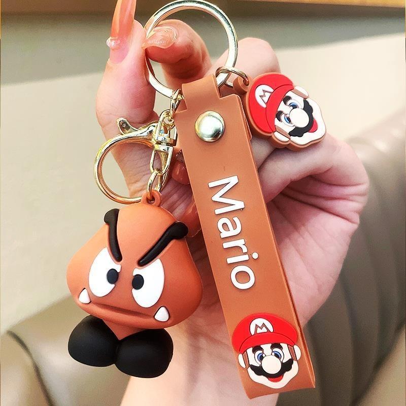 Kreativer Cartoon Mario Schlüsselanhänger Charmante PVC-Dekoration für Rucksack und Schlüssel