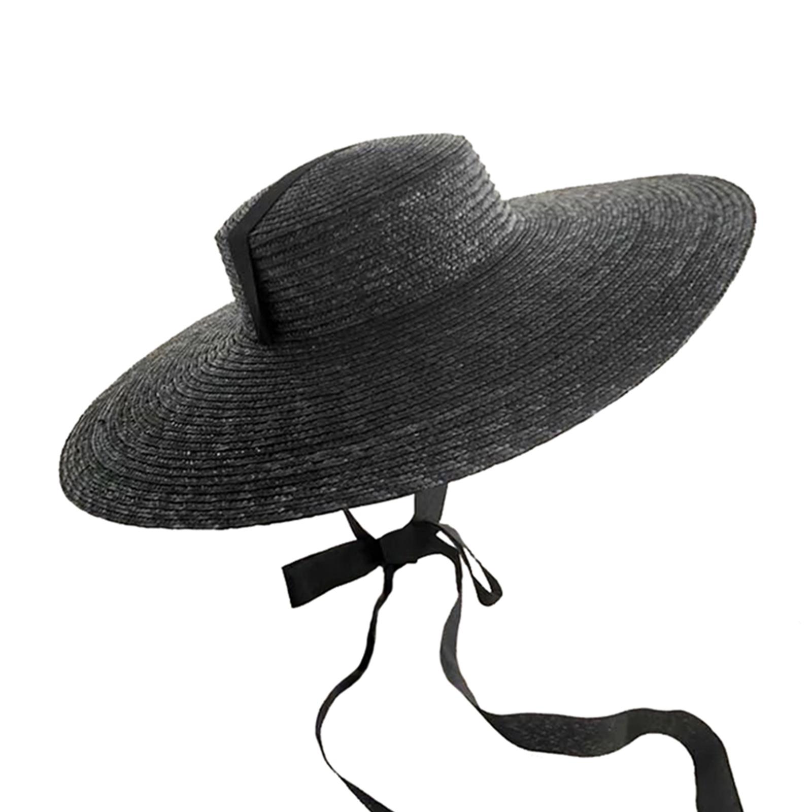 

Wide Brim Straw Weaving Hat Woman Wide Brim Vacation Oversize Brim Hat Foldable Travel Sunproof Hat Anti-Uv Sunproof Cap 1 чёрный