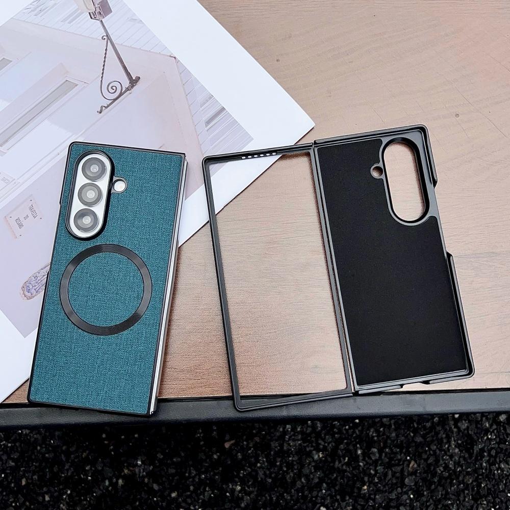 For Samsung Galaxy Z Fold 7 6 5 4 3 Case for Magsafe Fabric Cloth Magnetic Wireless Charging Cover For Galaxy Z Fold7 Fold6 5G