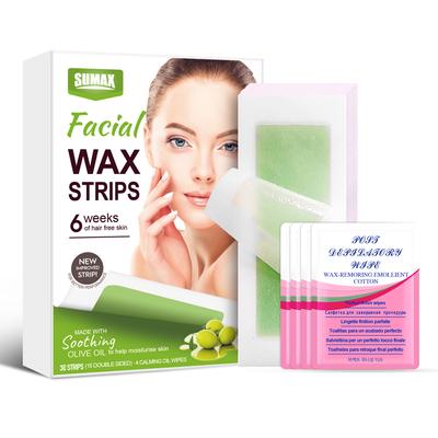 30pcs Face Body Hair Removal Facial Wax Strips Quick & Painless Hair Removal Wax Strips Eyebrow Shaping Tape