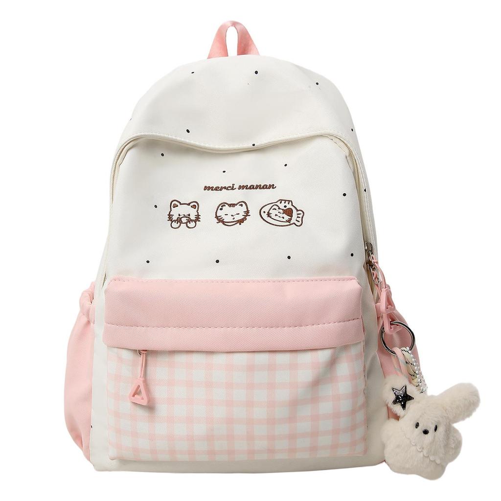 Lightweight Plaid Backpack for Junior High Students - Stylish & Spacious