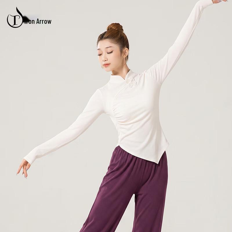 TIEJIAN Women s Stand-Collar Dance Practice Top L