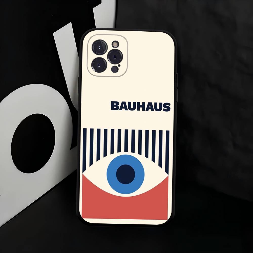 Geometric Bauhaus Art Silicone Anime Black Case For Iphone 17 Air 16 15 14 13 12 11 Pro Max Plus Basic