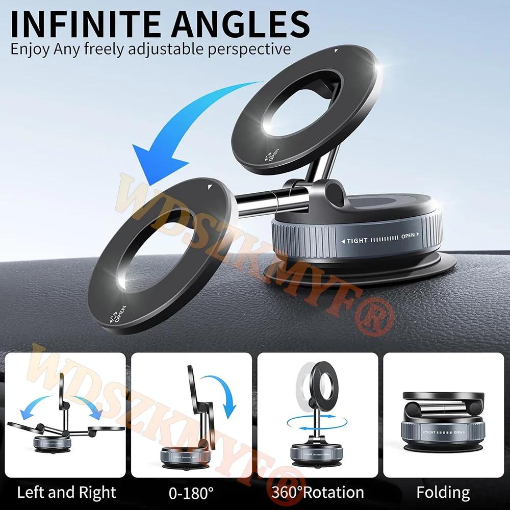 Vacuum/Drip Gel Magnet Phone Bracket Multi-angles Adjustment Strong Magnetic Suck Design Foldable Car Holder For Navigation