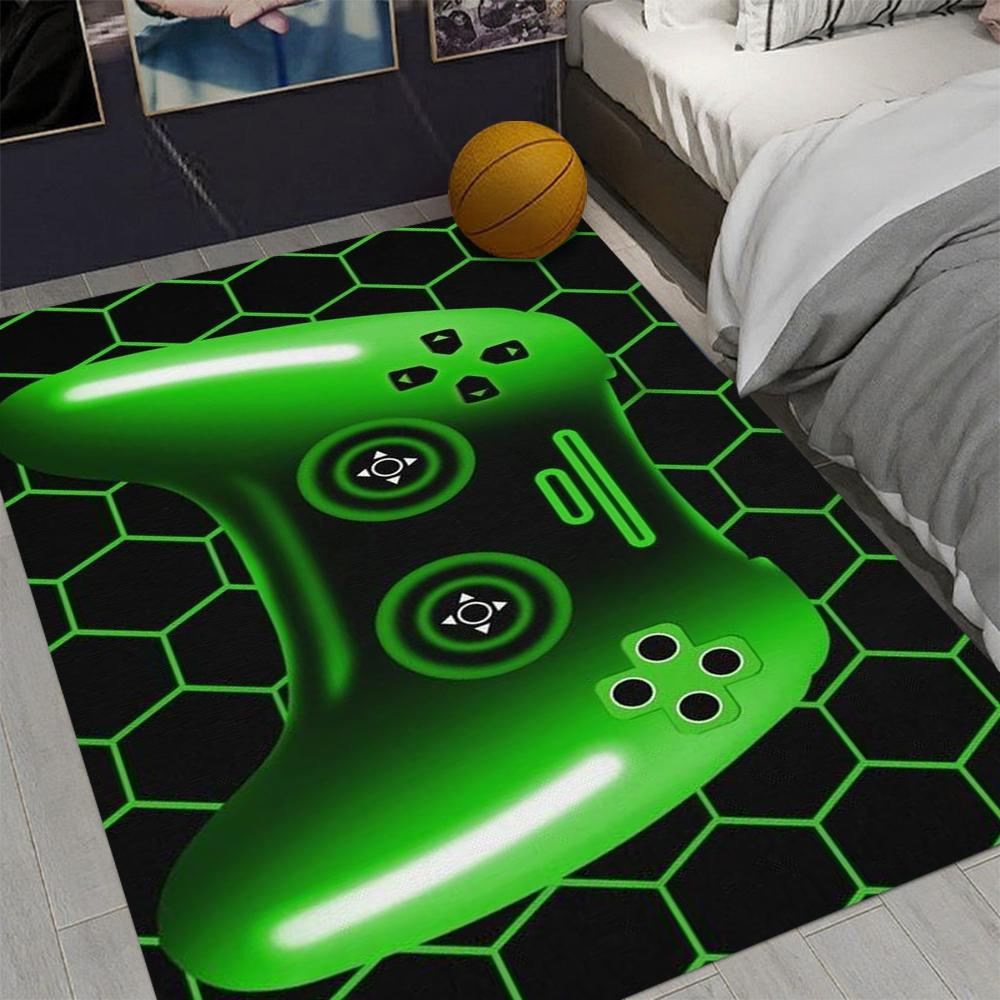 Gaming Controller Rug – Non-Slip Carpet for Boys’ Game Room or Bedroom Decor, Machine Washable