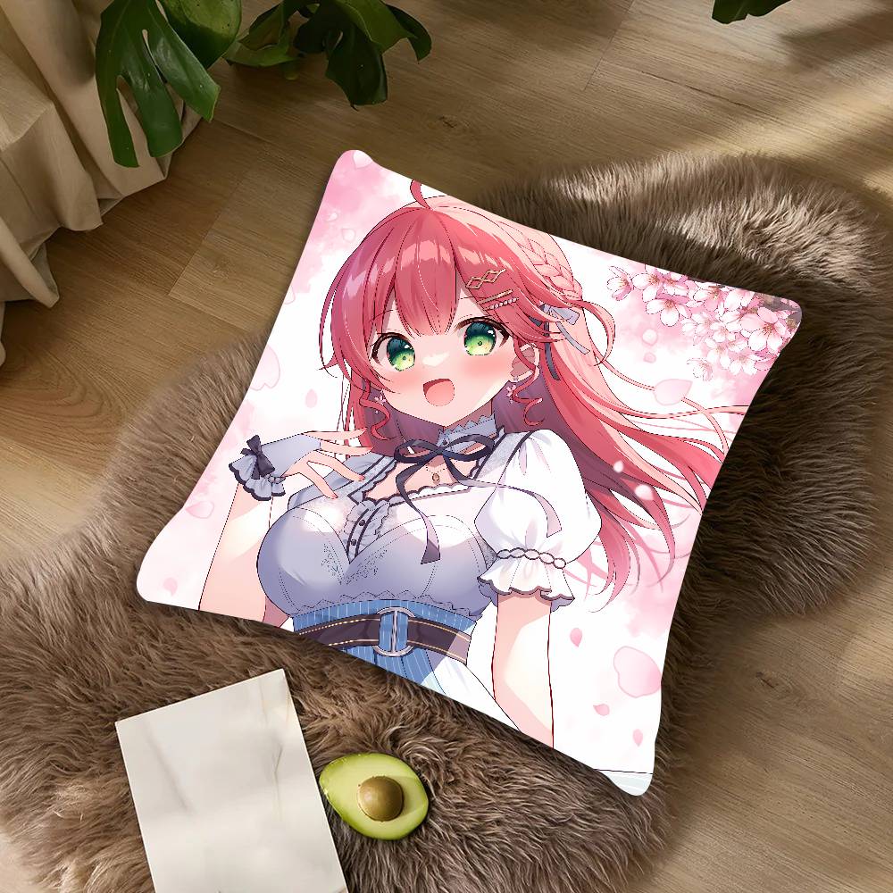 Cute Hot Girl Kawaii Sakura Miko Cushion Cover Decor Home Throw Pillow Covers For Couch Camping Pillow Cover Decorations