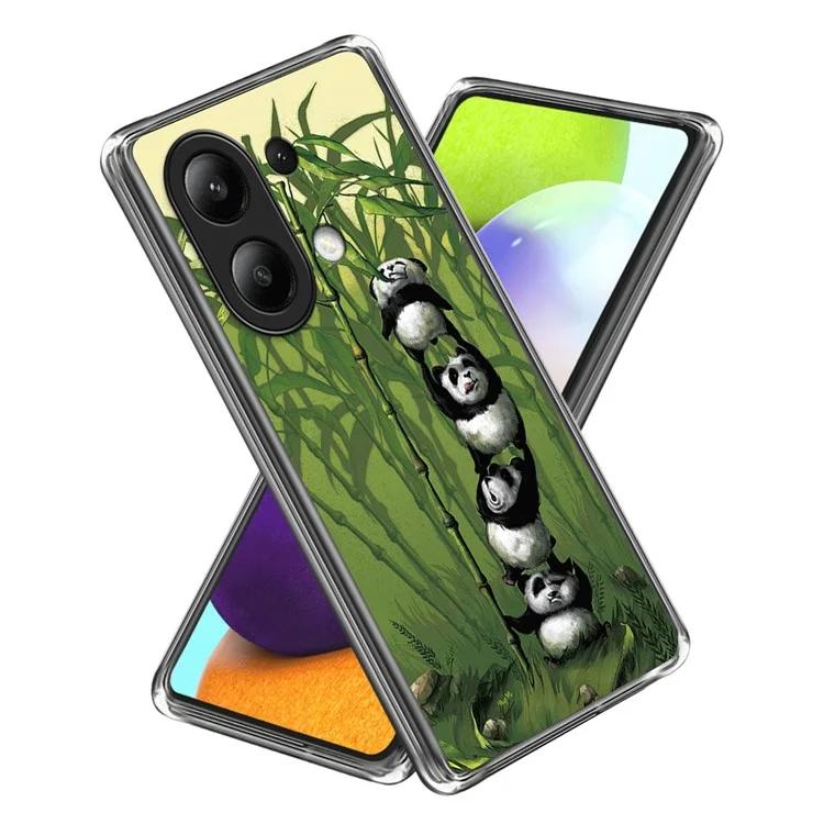 

For Xiaomi Redmi Note 13 4G TPU Case IMD Pattern Printing Drop-proof Phone Cover