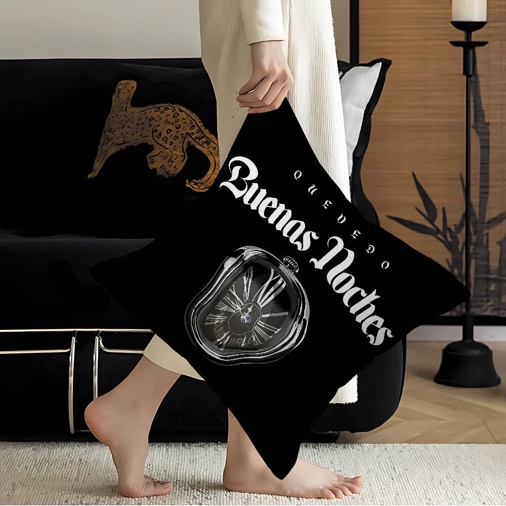 Hot Singer Q-Quevedo Buenas Noches Pillow Gift Home Office Decoration Bedroom Sofa Car Cushion Cover Case 45X45