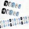 Y2K Spicy Girl Chrome Hearts Trendy Wearable Nails - Cyberpunk Pearl Art, 30 Pcs