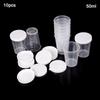 Measuring Cups With White Lids Cap 10pcs Container