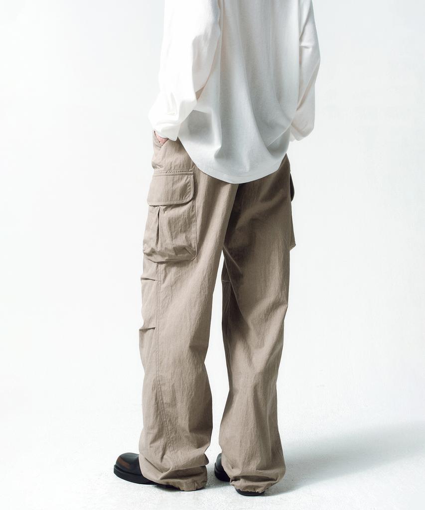 INSILENCE WOMEN Ashed Semi-Wide Cargo Pants Ash Beige