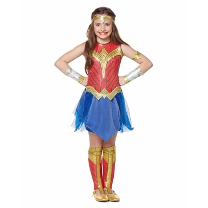 

Anime Deluxe Child Dawn of Justice Wonder Woman Girl Superhero Halloween Cosplay Fantasia Fancy Dress Costume Cosplay Costumes 110-120cm
