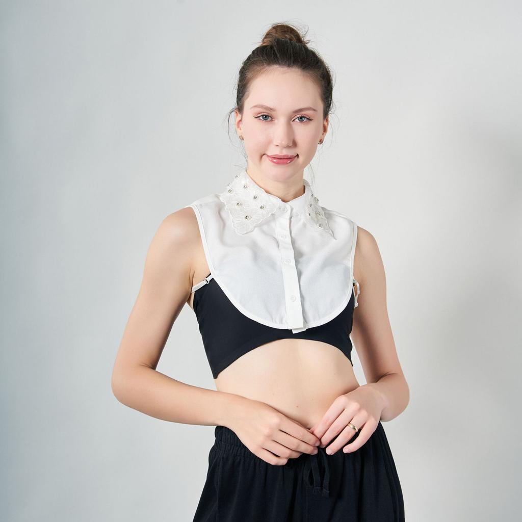 Neck Collar and Age-defying Collar African Fabric Lace Collar De Perlas Mode Naturales Piedra Collar t Shirt for Clerical