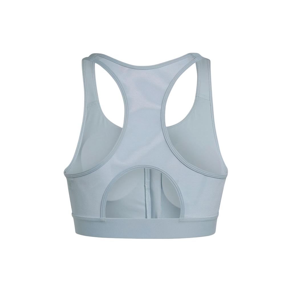 Adidas Powerreact Medium-Support Zip Bra Solid Logo Quick-Dry Fitness Sports Bra Women underwear Light-Blue IX4940