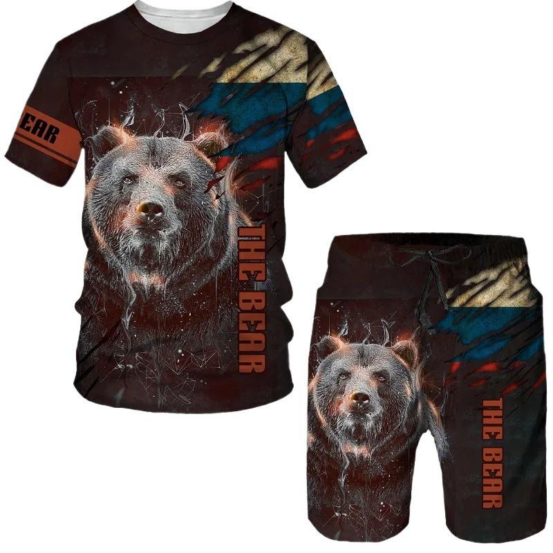 Summer Men's Sports Wear Personalized Men's Fashion Casual Short-Sleeve T-Shirt Set