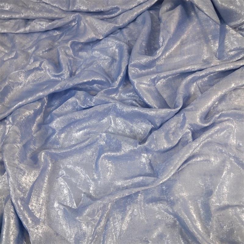 Wide 150cm Shiny Hot Stamping Stretch Luster Fabric For Diy Sewing Wedding Dress Hanfu Upholstery Sofa Curtain Background Cloth