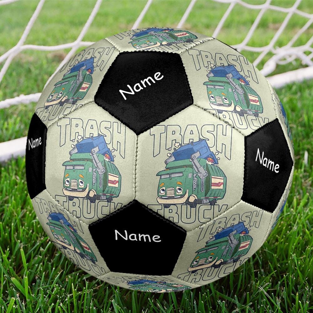 Custom Name Trash Truck Theme Size 5 Soccer Ball, Suitable for Both Indoor and Outdoor Matches, a Gift Suitable for Everyone.