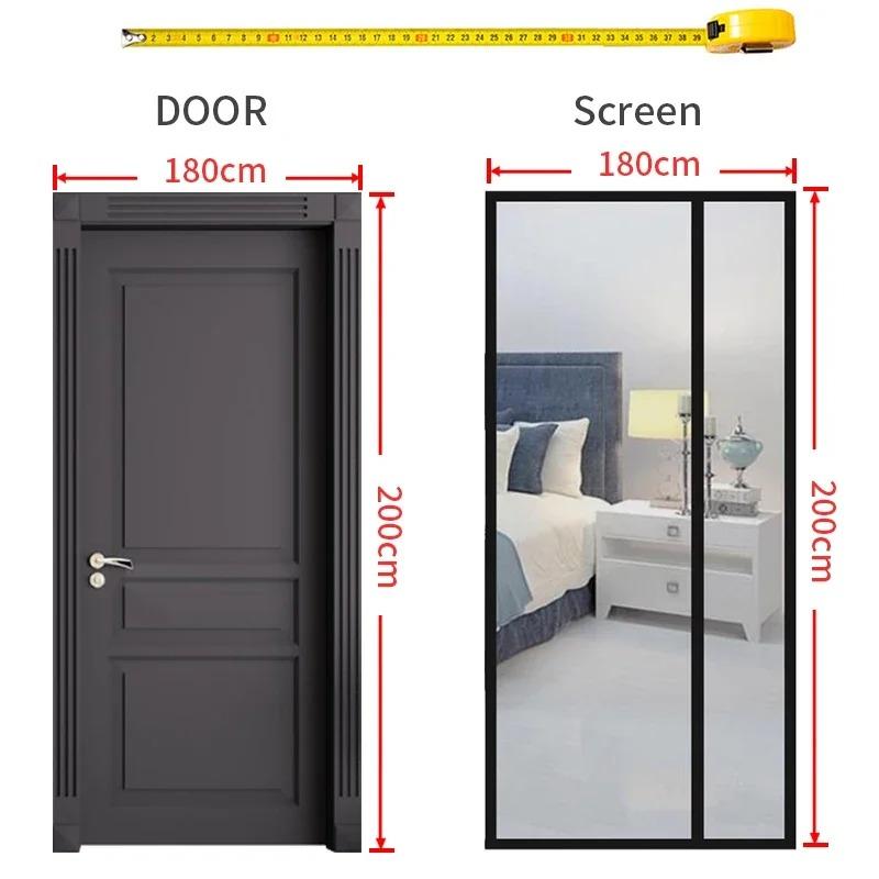 Magnetic Door Screen Custom Size Mosquito Net Curtain Fly Insect Automatic Closing Invisible Mesh For Kitchen indoor living room
