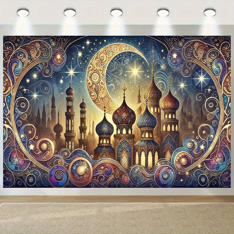 1 Stück, ein elegantes Eid al-Fitr Partybanner in einer Traumstadt, aus Polyester, für den Monat Ramadan und Eid al-Fitr