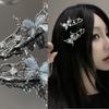 Irregular Harajuku Hair Clips Butterfly Zircon Silver Bang Clip INS Y2K Liquid Metal Hairpin  Girl