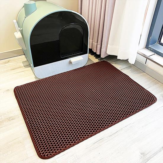 Cat Litter Box Mat Cushioned Mesh Cat Toilet Mat Cat Litter Trapping Mat Scatter Control Mat for Less Mess