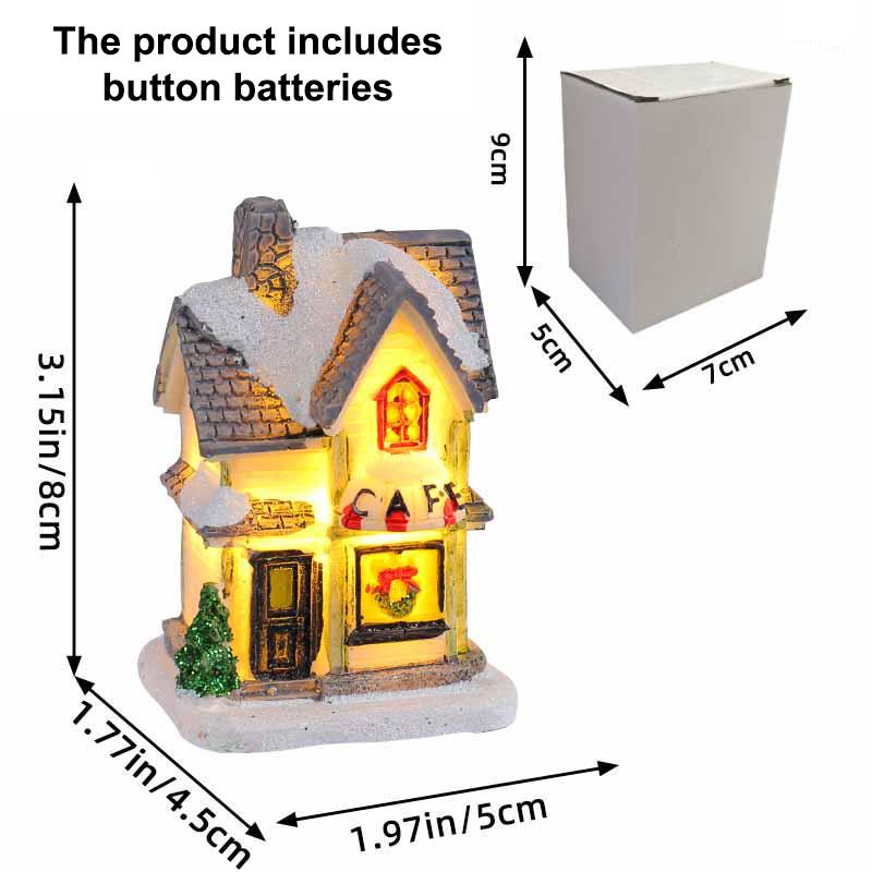 Dekorationen Dorfhaus Dekor Weihnachten Laterne Dekoration Harzhaus Sammlerstücke Gebäude Figur Mit LED-Licht
